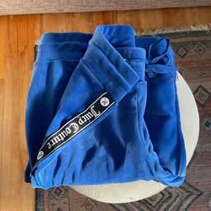 Juicy Couture blue velour track pants